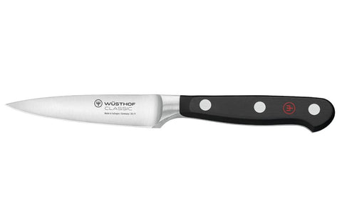 Wusthof 1040100409 Classic 3.5" Forged Paring Knife with Resilient Synthetic Handle, Riveted, Made in Germany
