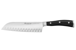 Wusthof 1040331317 Classic Ikon 7" Forged Santoku Knife with Resilient Synthetic Handle, Riveted, Made in Germany