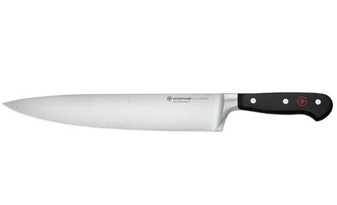 Wusthof 1040100126 Classic 10" Forged Cook's Knife with Resilient Synthetic Handle, Riveted, Made in Germany