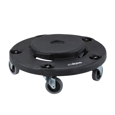 Winco DLR-18 Dolly, 18" dia. x 6"H, round, holds up to 400 lbs., heavy duty, black, plastic