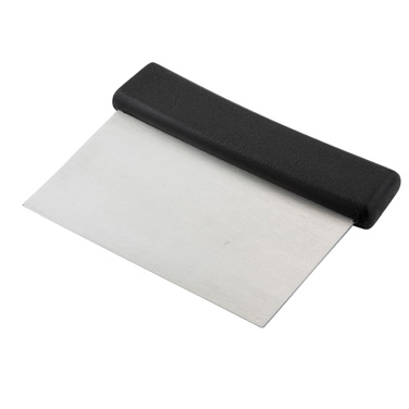 Winco DSC-2 Dough Scraper, 6" x 3" stainless steel blade, plastic black handle, NSF,