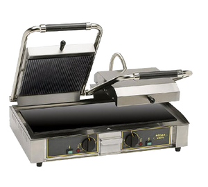 Equipex MAJESTIC VC Sodir-Roller Grill Panini Grill, vitroceramic grooved top & smooth bottom griddle plates, 21-1/2"W x 11"D grill area (2), 208/240v/60/1-ph 120/140 amps