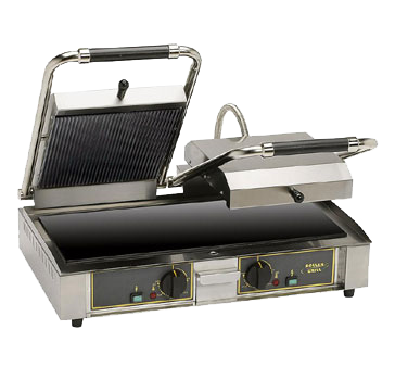 Equipex MAJESTIC VC Sodir-Roller Grill Panini Grill, vitroceramic grooved top & smooth bottom griddle plates, 21-1/2"W x 11"D grill area (2), 208/240v/60/1-ph 120/140 amps