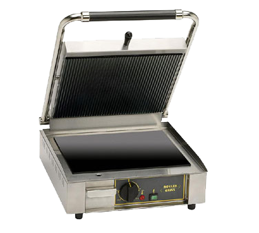 Equipex PANINI VC Sodir-Roller Grill Panini Grill, vitroceramic grooved top & smooth bottom griddle plates, 13"W x 11"D grill area, 120v/60/1-ph 140 amps