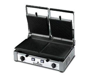 Eurodib USA PDR3000 Sirman Double Commercial Panini Grill With Cast Iron Grooved Plate