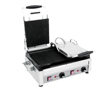Eurodib USA SFE02365-240 Double Commercial Panini Press With Cast Iron Grooved Plates, 240v/1ph