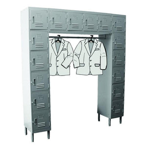 GSW USA ELS-16DR Employee Locker, (16) Compartments, (2) 6-Tier Columns With (4) Top Lockers