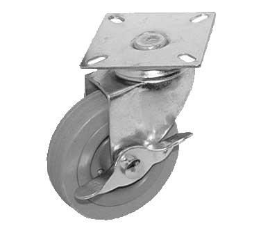 GSW USA KP5143C Swivel Plate Caster With Side Brake, 4" Dia., 2-1/2" X 2-1/2"