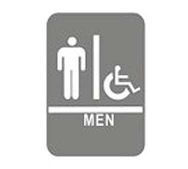 GSW USA SI-MH69 Men Handicap Restroom Sign With Braille, 6" X 9", Blue