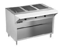 GSW USA ST-3WCE-120 Electric, Hot Food Table., Enclosed Table With Cutting Board, (3) Open Wells