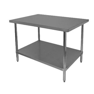 GSW USA WT-E2412 Economy Work Table, Stainless Steel Top, Galvanized Undershelf, 12"W X 24"D X 35"H, ETL