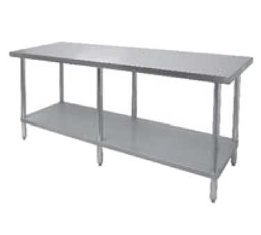 GSW USA WT-E2472 Economy Work Table, Stainless Steel Top, Galvanized Undershelf, 72"W X 24"D X 35"H, ETL