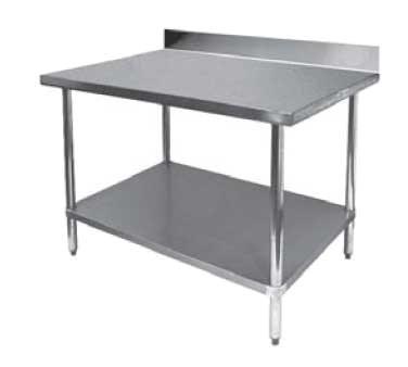 GSW USA WT-EB2424 Work Table, Stainless Steel Top With 1-1/2" Rear Upturn, 24"W X 24"D X 35"H, ETL
