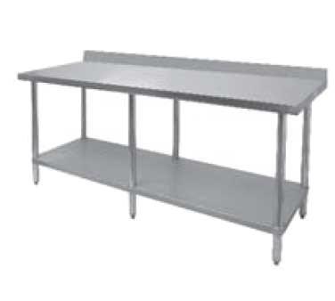 GSW USA WT-EB2472 Work Table, Stainless Steel Top With 1-1/2" Rear Upturn, 72"W X 24"D X 35"H, ETL
