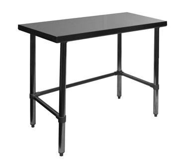GSW USA WT-P3012B Work Table All Stainless Steel, Flat Top Open Base, 12"W X 30"D X 35"H, ETL