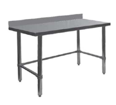 GSW USA WT-PB2424B Work Table All Stainless Steel with 4" Rear Upturn Open Base, 24"W X 24"D X 35"H, ETL