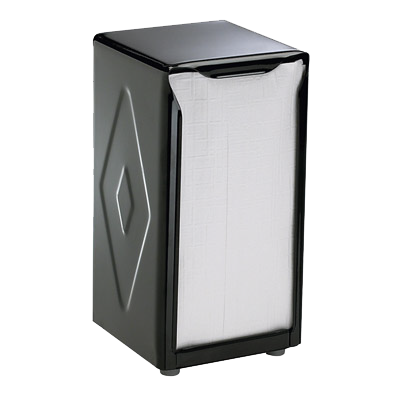 San Jamar H900BK Tabletop Napkin Dispenser, 3-3/4"L x 4"W x 7-1/2"H, 2-sided dispensing, black