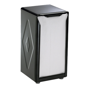 San Jamar H900BK Tabletop Napkin Dispenser, 3-3/4"L x 4"W x 7-1/2"H, 2-sided dispensing, black