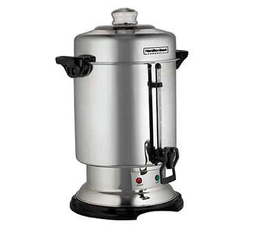Hamilton Beach D50065 Coffee Urn/Percolator, 60 cup capacity, cup trip handle, stainless steel exterior, 120v/60/1-ph, cULus