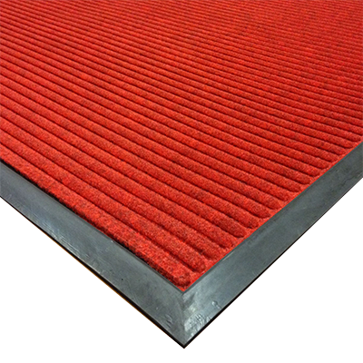 Axia Happy Mat EMR3660R Entrance Mat - 36" x 60" (3/8" Thick), Ribbed Pattern, Red, NFSI Certified