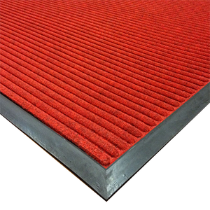 Axia Happy Mat EMR3660R Entrance Mat - 36" x 60" (3/8" Thick), Ribbed Pattern, Red, NFSI Certified