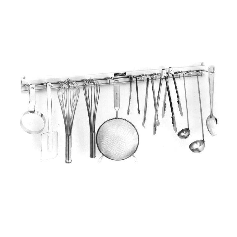 H.A. Sparke SRK-2 Snap Rack Utensil Rack, 24", wall mount, satin finish, anodized aluminum, Made in USA