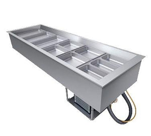 Hatco CWB-3 Three Pan Refrigerated Drop In Cold Food Well with Drain, Stainless Steel/ Aluminum - 120V