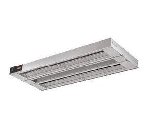 Hatco GRA-132D3 Glo-Ray 132" Aluminum Dual Infrared Warmer with 3" Spacer and Toggle Controls - 4640 Watts