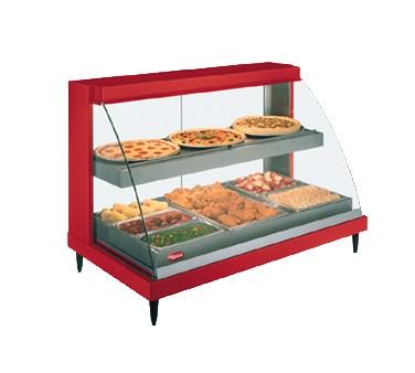Hatco GRCD-3PD Glo-Ray Two Shelf Full Service Heated Display Case with Curved Glass - 45 1/2"