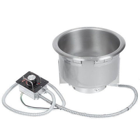 Hatco HWB-7QTD Single Drop In Round Heated Soup Well with Drain, 7 Qt - 208V