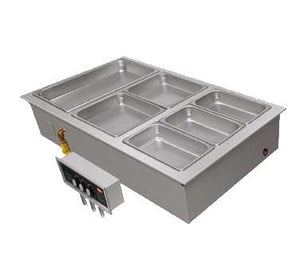 Hatco HWBLI-2D Drop-In Hot Food Well (with Drains) - (2) Full Size Pan Capacity, Stainless Steel / Aluminum