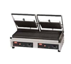 Hatco MCG20G Multi Contact Double Panini Sandwich Grill with Grooved Cast Iron Plates - 208V