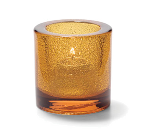 Hollowick 5140AJ Tealight Lamp, round, thick glass, accommodates Hollowick's HD8 disposable fuel cell, amber jewel