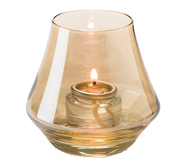 Hollowick 6955G Chime™ Votive Lamp, bell form, glass, accommodates Hollowick's HD8 or HD15 fuel cell, gold luster