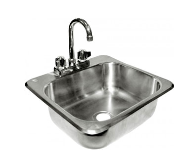 GSW USA HS-1615I Standard Drop-in Hand Sink (Includes: Faucet & Strainer)