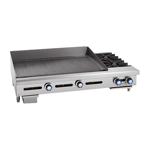 Imperial IGG-72-OB-2 Griddle/Hotplate, gas, countertop, 84", (2) open burners, (1) 72" griddle cooking surface, 252,000 BTU, NSF