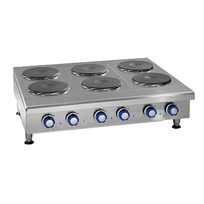 Imperial IHPA-10-60-E Hotplate, electric, countertop, 60", (10) round plate elements, solid top, CE