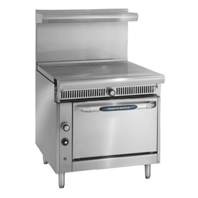 Imperial IHR-1FT-C Diamond Series Heavy Duty Range, gas, 36", French top, convection oven, 1/4 HP, 70,000 BTU, NSF