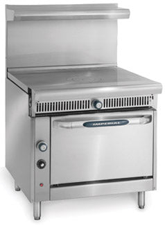 Imperial IHR-1FT Diamond Series Heavy Duty Range, gas, 36", French top, cast iron ring & lift off cover, standard oven, 75,000 BTU, NSF