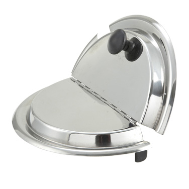 Winco INSH-11 Inset Cover, hinged, for 11 quart (INS-11.0M), heavy weight stainless steel, mirror finish