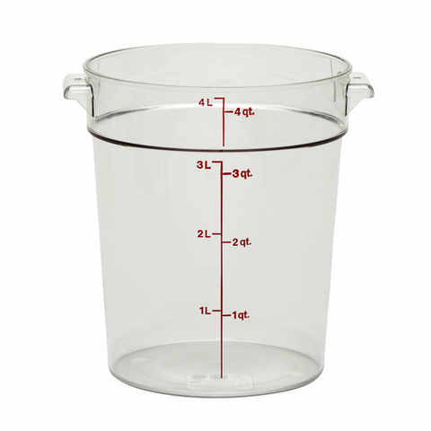 Cambro RFSCW4135 Round Storage Container 4 Qt. Plastic Clear, NSF