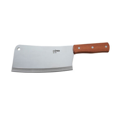 Winco KC-301 Cleaver, 3-1/2" x 8" blade, 4.0mm, heavy-duty, wooden handle, stainless steel