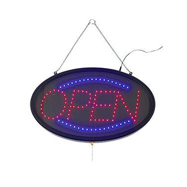Winco LED-10 LED Sign, oval, "OPEN", with 3 flashing patterns