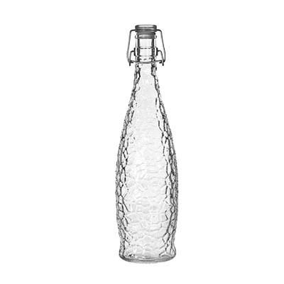 Libbey 13150120, 1-Liter Glacier Water Bottle With Clear Clamp Top Lip, Glass
