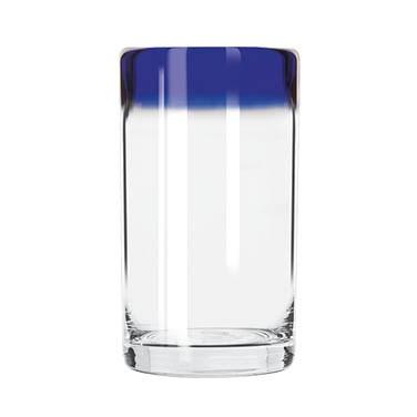 Libbey 92303 Aruba 16 oz. Cooler Glass With Cobalt Blue Rim