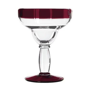 Libbey 92308R Aruba 12 oz. Margarita Glass With Red Rim And Base