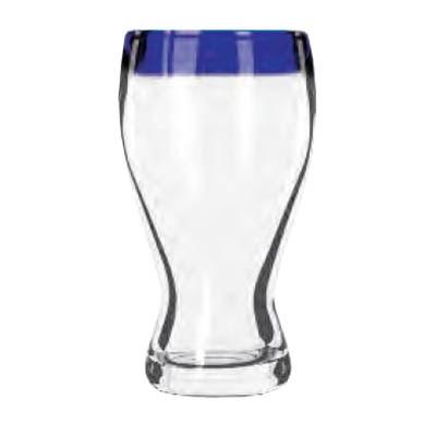 Libbey 92316 Aruba 16 oz. Beer Glass With Cobalt Blue Rim