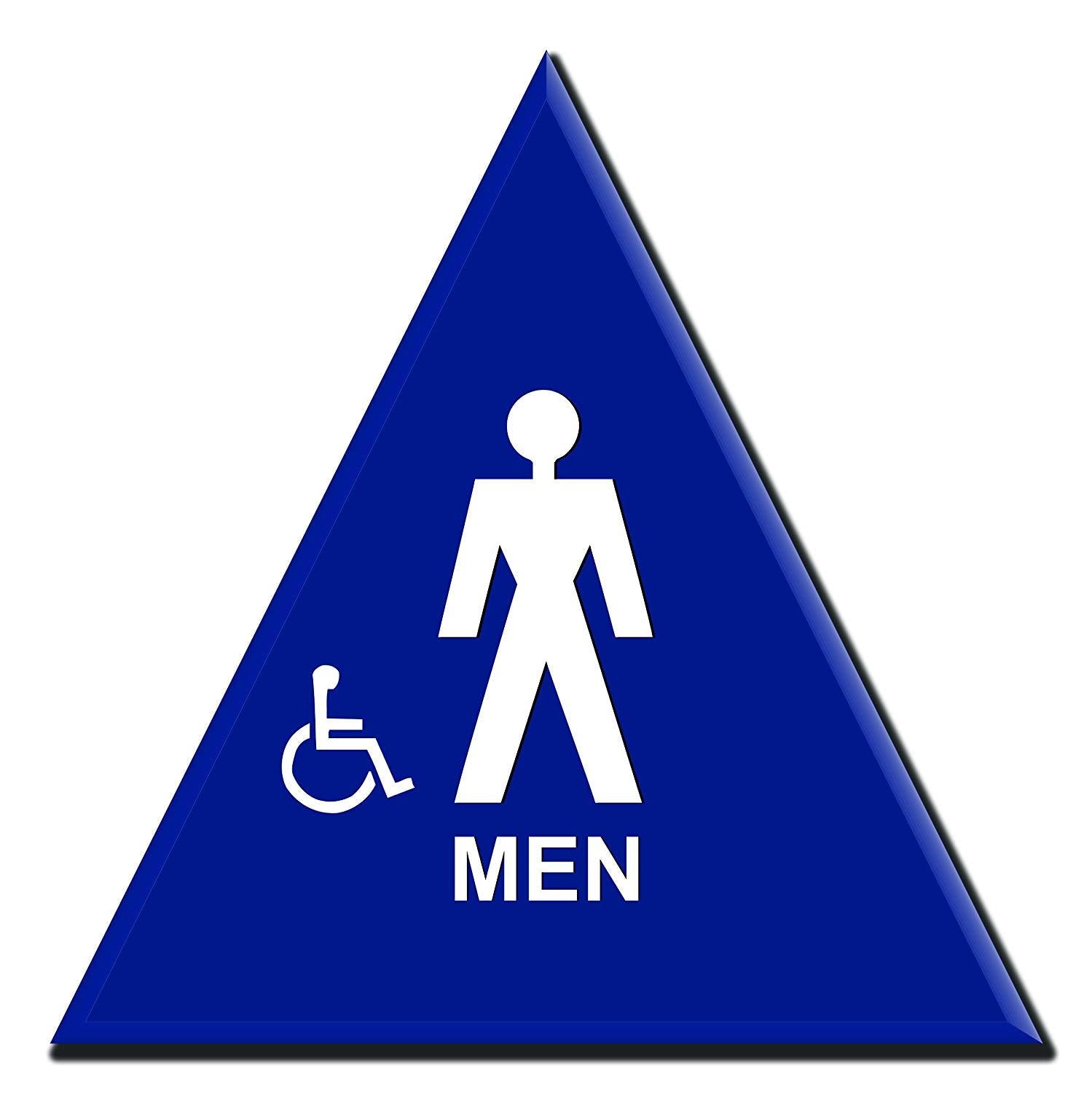 Lynch MR-12, Triange Mens Bathroom Sign With Accessible Symbol, Blue