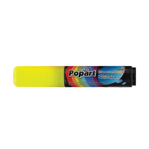 Winco MBPM-Y Deluxe Plus Neon Marker, 15g ink capacity, 1/16" chisel tip, yellow