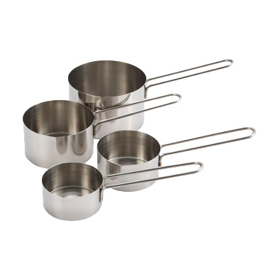 Winco MCP-4P Measuring Cup Set, 4-piece set includes: 1/4, 1/3, 1/2 & 1 cup, stainless steel